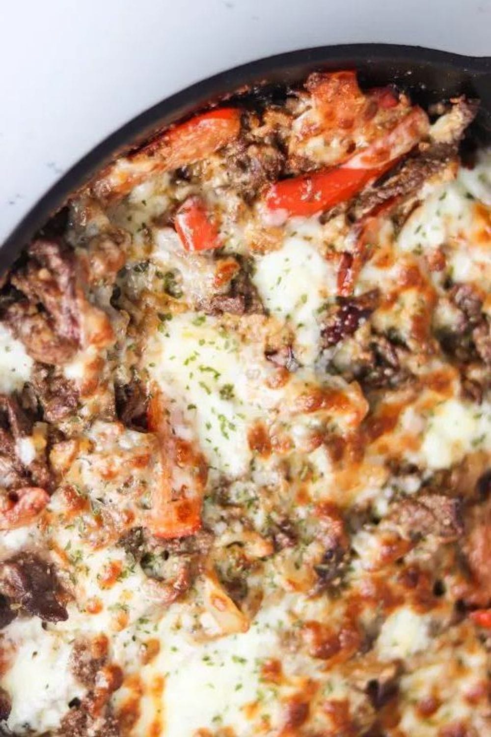 Ketogenic Cheesesteak Casserole