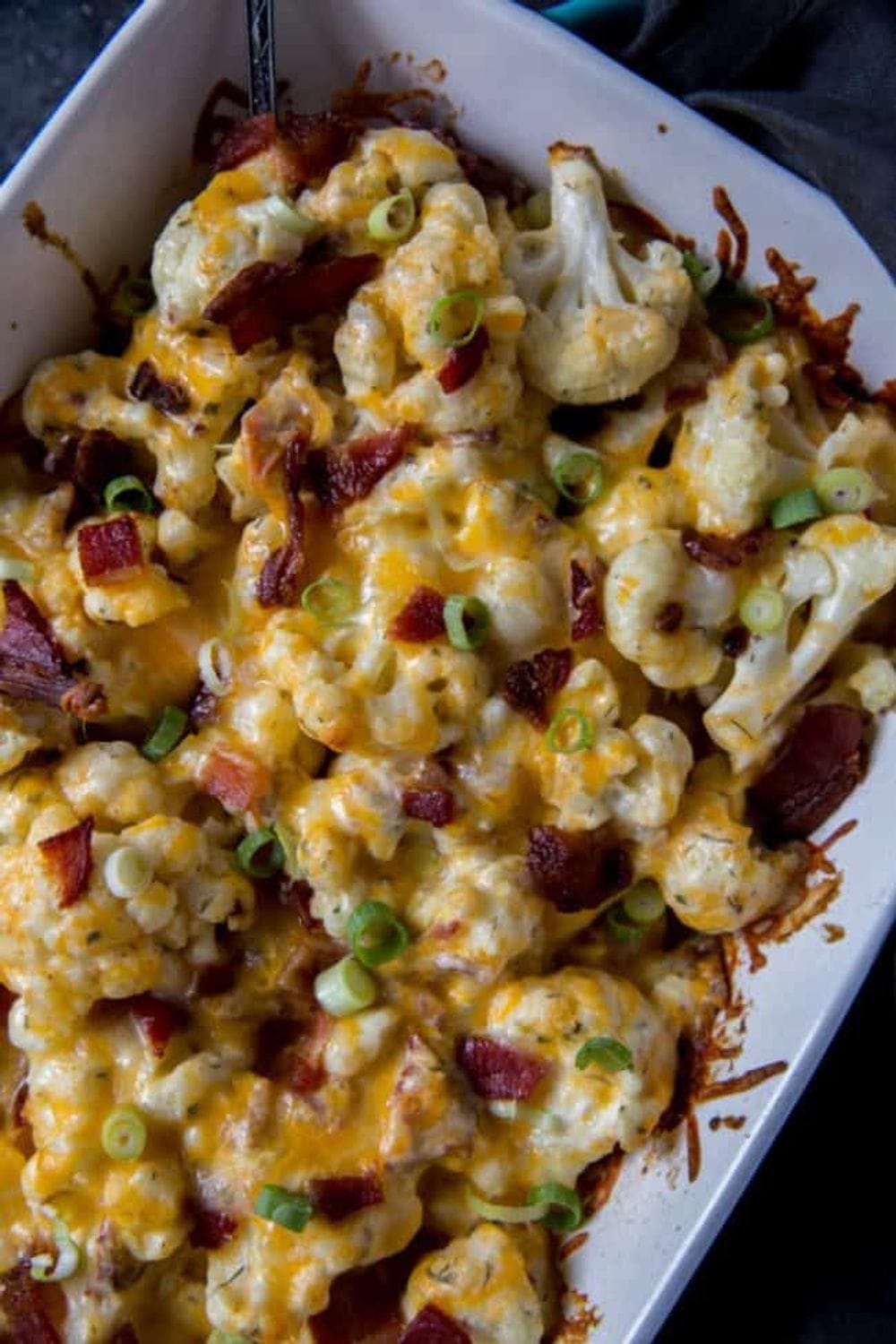 Loaded Bacon Low Carb Cauliflower Casserole