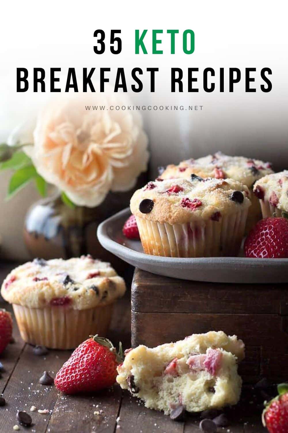 Ketogenic Strawberry & Chocolate Chip Muffins